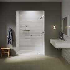 Shower Wall Liner Kohler Crushed Stone Systems Home Smart Shower Remodel Kohler Options At Home Smart Bathroom Shower Walls Shower Wall Shower Wall Panels