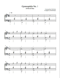 Gymnopedie By Erik Satie Piano Sheet Music Advanced Level Sheet Music Erik Satie Piano Music
