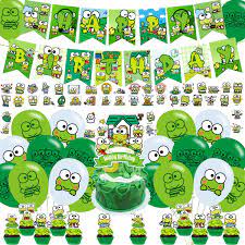 Amazon.com: SAIAODI Keroppi Party Decorations,Birthday Party Supplies For Keroppi  Frog Party Supplies Includes Banner - Cake Topper - 12 Cupcake Toppers - 18  Balloons - 50 Keroppi Stickers : Toys & Games