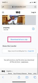 If the zip folder isn't already on your android, you should be able to download it by going to its location and tapping its download link. Downloading A Zip File On Your Iphone Or Ipad Wetransfer Support