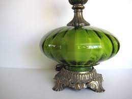 Pin By Artist Michele Guerin On Lamps And Lights Green Table Lamp Antique Table Lamps Glass Table Lamp