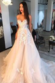 Sweetheart Tulle Applique Wedding Dress Long Prom Dress Ow343 Blush Pink Wedding Dress Pink Wedding Dresses Ivory Wedding Dress