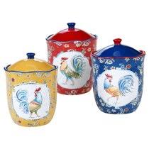 Watermelon cookies watermelon decor antique cookie jars ceramic cookie jar biscuits vintage cookies biscuit cookies cute cookies ceramic decor. Red Rooster Canisters Wayfair
