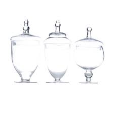 These jars are beautiful and are excellent quality. Glass Apothecary Jars Set Of 3 39 98 Koyal Wholesale Dimensions Including The Lid Large 14 Candy Buffet Jars Glass Apothecary Jars Wholesale Glass Jars
