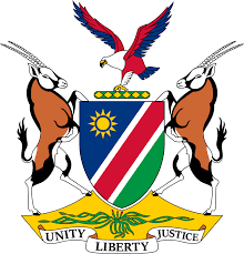 The banner o namibie wis adoptit on mairch 21, 1990 upon unthirldom frae sooth africae. Coat Of Arms Of Namibia Wikipedia