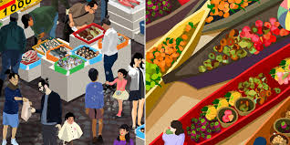 Make him water plant seed and see what happens). Odlco Presents Marketplace Posters By Jingyao Guo Wonderful Where S Waldo Esque Wall Art Offers A Window Into Worldwide Markets Core77