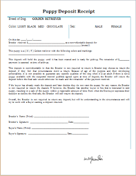 The deposits are applied to the needs of every dog/puppy here, so the deposit is not some sort of escrow or savings that we hold. Ms Word Puppy Deposit Receipt Template Dog Breeding Business Whelping Puppies Pregnant Dog