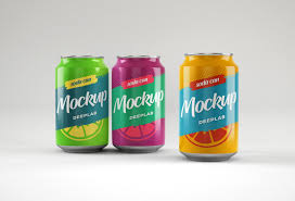Soda Can Mockup Set In Packaging Mockups On Yellow Images Creative Store