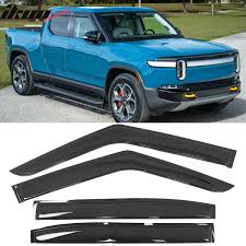 2022-2025 Rivian R1T Smoke Side Window Visors Vent Rain Guards Acrylic