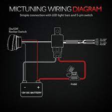 The wiring diagram to the right shows how the contacts and lamps are wired internally. Mictuning12 Awg 600w Wire Harness Green Led Light 60a Relay Fuse Rocker Switch Ebay