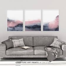 Set Of 3 Piece Wall Art Printable Print Set Pink Blue Prints Blush Pink And Grey Wall Art Abstract Art Three Prints Bedroom Print Set Grey Wall Art Blue Wall Art
