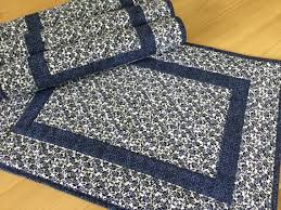 Quilted Navy Blue Placemats Set Of 4 Handmade Blue And White Patchwork Table Mats With Images Blue Placemats Navy Blue Quilt Placemats