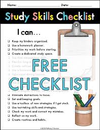 The following are skills that will help you develop your own internal structure and be successful in college Use This Free Study Skills Checklist To Help Assess Student Progress With Study Skil Study Skills Study Skills Worksheets Back To School Organization For Teens