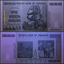 Image result for zimbabwe billion dollar note