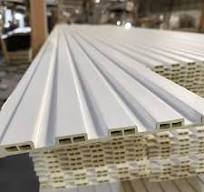 WPC Wood Wall Cladding Panel Grooved PVC Wall Paneling Wood Grain Texture  PVC Louvre Wall Fluted Panel for Indoor