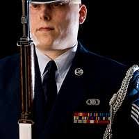 Lance Cpl. Jared Livezey, dressed in a 1898 Marine