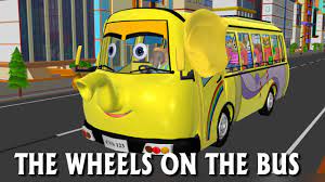 Wheels On The Bus Go Round And Round 3d Animation Nursery Rhymes Songs For Children Youtube