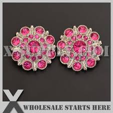 Us 6 99 Free Shipping 28mm Special Stargazer Acrylic Rhinestone Button With Shank Back Hot Pink Color For Flower Center Headband In Buttons From