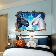 Wall Decal For How To Train Your Dragon Toothless Decor Kids Window Kids Room How Train Your Dragon 3d Wall Decals How To Train Your Dragon