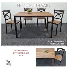 Buy dining table online at best price. Promotion Dining Table 4 Seater Set 1 4 Dining Set Set Meja Makan 4 Kerusi Dining Set 4 Chair 1 Table Shopee Malaysia