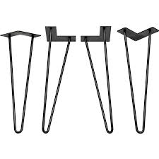4 Pack Metal Table Leg Straight Top Plate Lowes Com In 2020 Metal Table Legs Hairpin Leg Table Table Legs