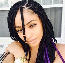 Black And Purple Braids Rock In Black And Purple Box Braids Hair Styles Braids For Thin Hair Natural Hair Styles