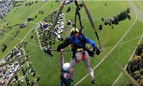 Duct tape hang glider leap of faith! Hang Glider Not Strapped In Clings On For Dear Life In Video Time
