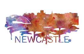 Newcastle Art Newcastle Skyline Newcastle Map Newcastle Wall Art Newcastle Map Print A Beautiful Watercolor Art Print Watercolor Art Prints Map Print Art