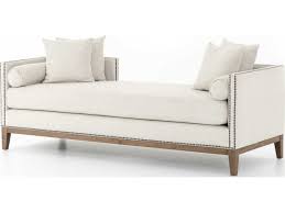 Four Hands Kensington Noble Platinum Matte Aged Brass Nailhead Aspen Grey Chaise Lounge Chair Chaise Lounge Living Room Chaise Lounge Grey Chaise Lounge