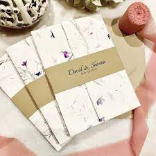 Plantable Seed Paper Bachlor Button And Fern Wedding Invitation Sample Seed Paper Invitations Plantable Seed Paper Seed Paper