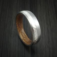 Titanium And Silver Ring With Hardwood Sleeve Hammered Wedding Band Custom Made Titanium Wedding Rings Diamond Wedding Rings Sets Titanium Rings