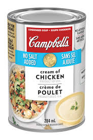 Chicken, rice and our delicious cream of mushroom soup come together in a basic recipe that's easy to customize. Campbell S Condensed No Salt Added Cream Of Chicken Soup Campbell Company Of Canada