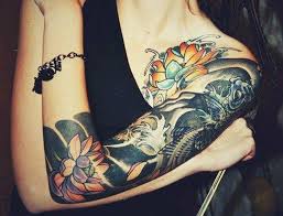 Black And White Half Sleeve Tattoo Women Japanese Half Sleeve Tattoo Designs For Women Tattoo Designs Piercing Body Art Sleeve Tattoos For Women Tattoos For Women Half Sleeve Half Sleeve Tattoo