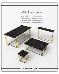 Luxury Table Set Izgi Metal Marble Zemeta Studio 2020 Luks Tasarim Renkler