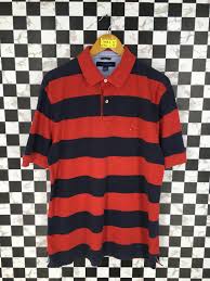 Black And Red Striped T Shirt Mens Tommy Hilfiger Stripes Polo Shirt Mens Large Vintage 1990 S Tommy Hilfiger Stripes Red Black Streetwear Tommy Jea Striped Polo Shirt Mens Shirts Tommy Hilfiger