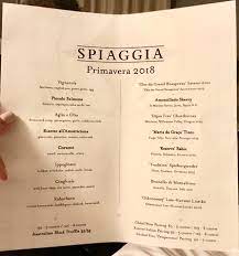 Spring 2018 Tasting Menu Picture Of Spiaggia Restaurant Chicago Tripadvisor