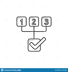 Scheme With Three Steps Hand Drawn Outline Doodle Icon