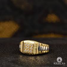 Square H17 Mens Gold Jewelry Rings For Men Mens Gold