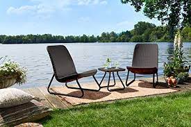 • the pieces of furniture are only intended for reasonable domestic use. Review For Keter Rio 3 Piece Resin Wicker Patio Furniture Set With Side Table And Outdoor Chairs Whiskey Brown