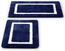 We researched the best bathroom rugs on amazon and created a buyer's guide to help you make an informed decision. Amazon Com 2 Pack Ultra Soft Microfiber Bath Mat Anti Slip Bath Rug Set Strong Absorbent Machine Washable Shower Rugs Perfect Plush Bathroom Mat For Tub Shower And Bathroom L M Navy White Kitchen