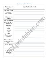 A modern newspaper template is what they will love like the kind of feel it oozes out is inexplicably. Newspaper Planner Esl Worksheet By Landyshok