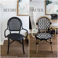 Diy French Bistro Chair Before And After Black Ikea Chair Painted French Bistro Chair So Muc Bistro Chairs French Bistro Chairs Outdoor Patio Furniture Sets