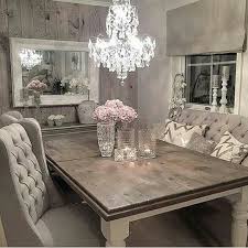 Shabby chic style dining room with crystal chandelier and fresh flowers arrangements. What Home Dreams Are Made Of Rustic Shabby Decor Is My Absolute Favourite Rustic Chic Living Room Chic Living Room Shabby Chic Living Room