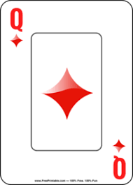 A talkative or communicative female; Queen Of Diamonds Playing Card