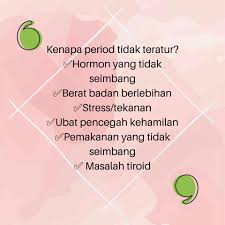 Sekiranya haid tidak datang pada masa yang sama setiap bulan, atau anda melangkau beberapa bulan, ini mungkin anda mempunyai terlalu banyak atau terlalu sedikit hormon tertentu (estrogen dan progesteron). Period Tak Teratur Cod Shaklee Melaka 0126588939 Facebook