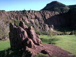 The rocks of holyrood park give us some clues about what it was like in the past. Arthur S Seat Geowalks