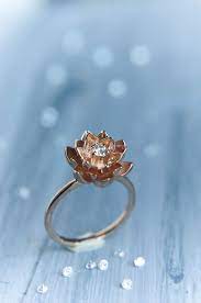 Gold Flower Engagement Ring Diamond Ring Rose Gold Ring Unique Engagement Ring Proposa Flower Engagement Ring Black Hills Gold Jewelry Rose Engagement Ring