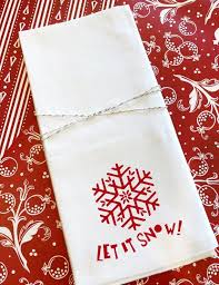 Let It Snow Holiday Tea Towel Let It Snow Christmas Tea Etsy Christmas Towels Tea Towels Diy Christmas Tea