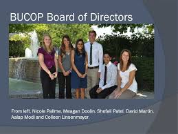 IMMERSE YOURSELF IN SPANISH!!!. BUCOP Board of Directors From left, Nicole  Pallme, Meagan Doolin, Shefali Patel, David Martin, Aalap Modi and Colleen. 
