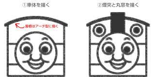 きかんしゃトーマスのイラストの簡単な書き方 きかんしゃトーマス かわいい イラスト 手書き イラスト